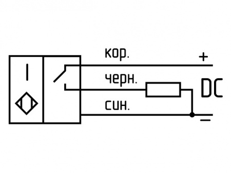 Датчик бесконтактный индуктивный ИД036-NO-PNP-50(12X18H10T, Lкаб=3м)