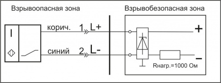 Датчик бесконтактный индуктивный взрывобезопасный стандарта "NAMUR" SNI 13-8-S-20-HT